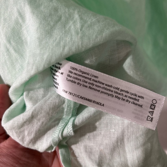 Eileen Fisher Organic Linen Mint Green Top - Picture 4 of 4